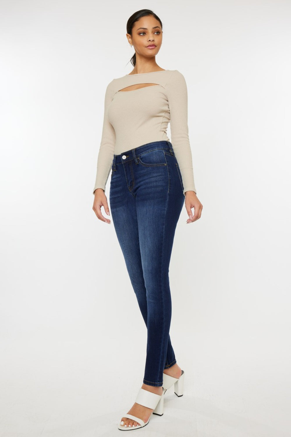 KanCan Mid Rise Gradient Skinny Jeans | Stretchy Denim