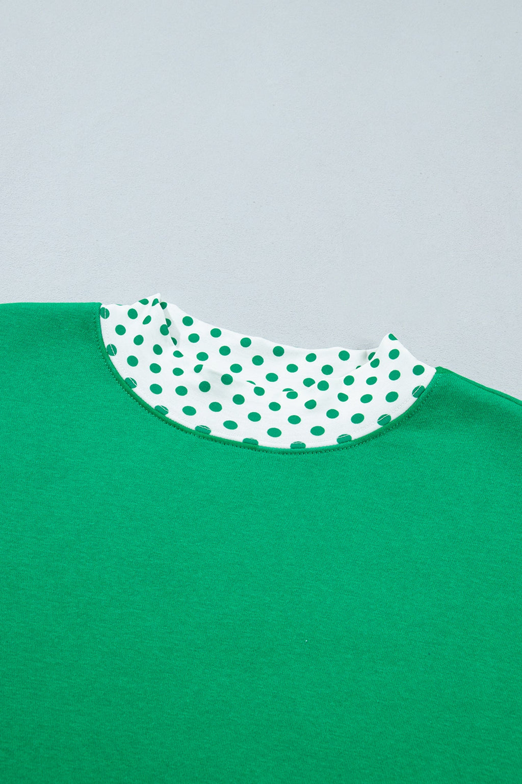 Polka Dot Contrast Trim Sweatshirt & Shorts Set