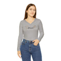 Women's Gray Floral Long Sleeve V-Neck Shirt - Casual Knit Top