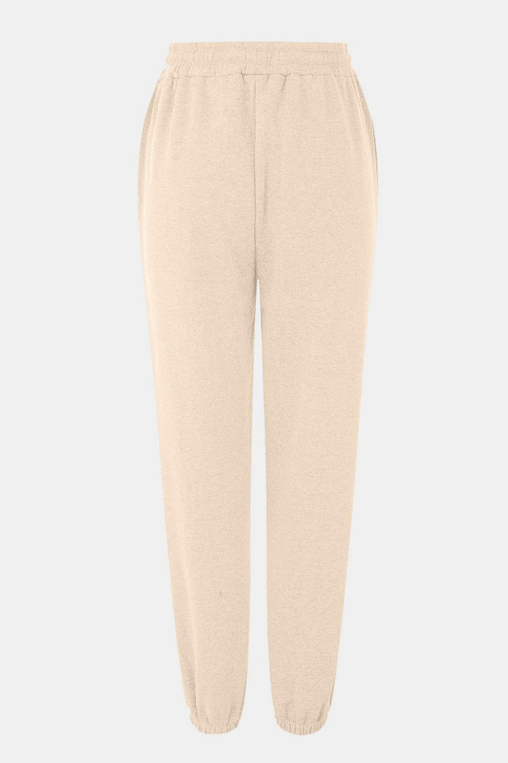 Women's Black Elastic Waist Jogger Pants with Side Pockets - Image 16