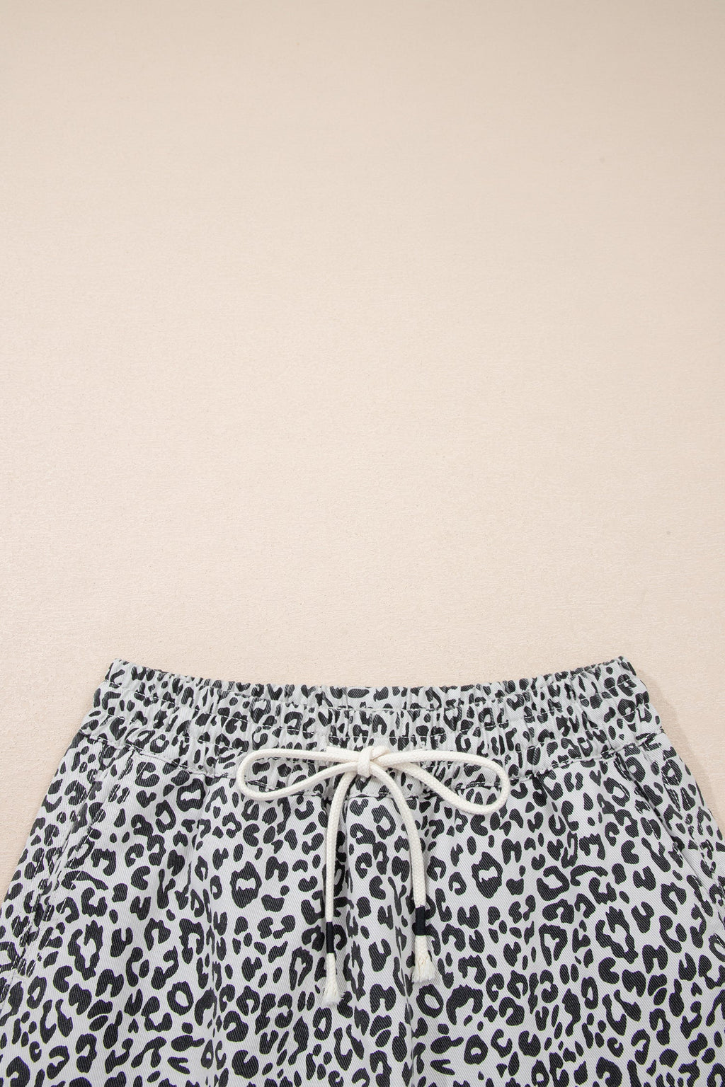 Leopard Print Denim Tassel Skort High Waisted Casual Mini Skirt