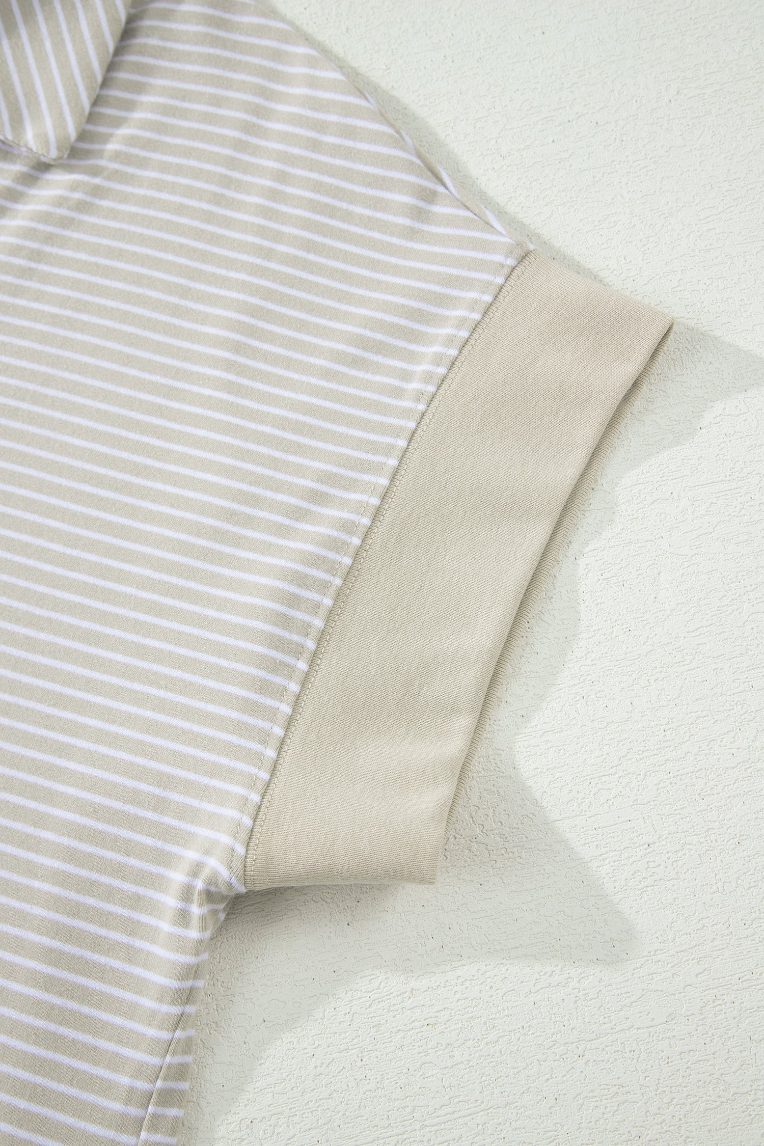 Aadhya Striped Dolman Sleeve Polo Shirt and Shorts Loungewear Set