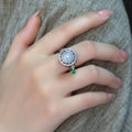 Womens Rotatable Vintage Copper Coin Peace Charm Ring