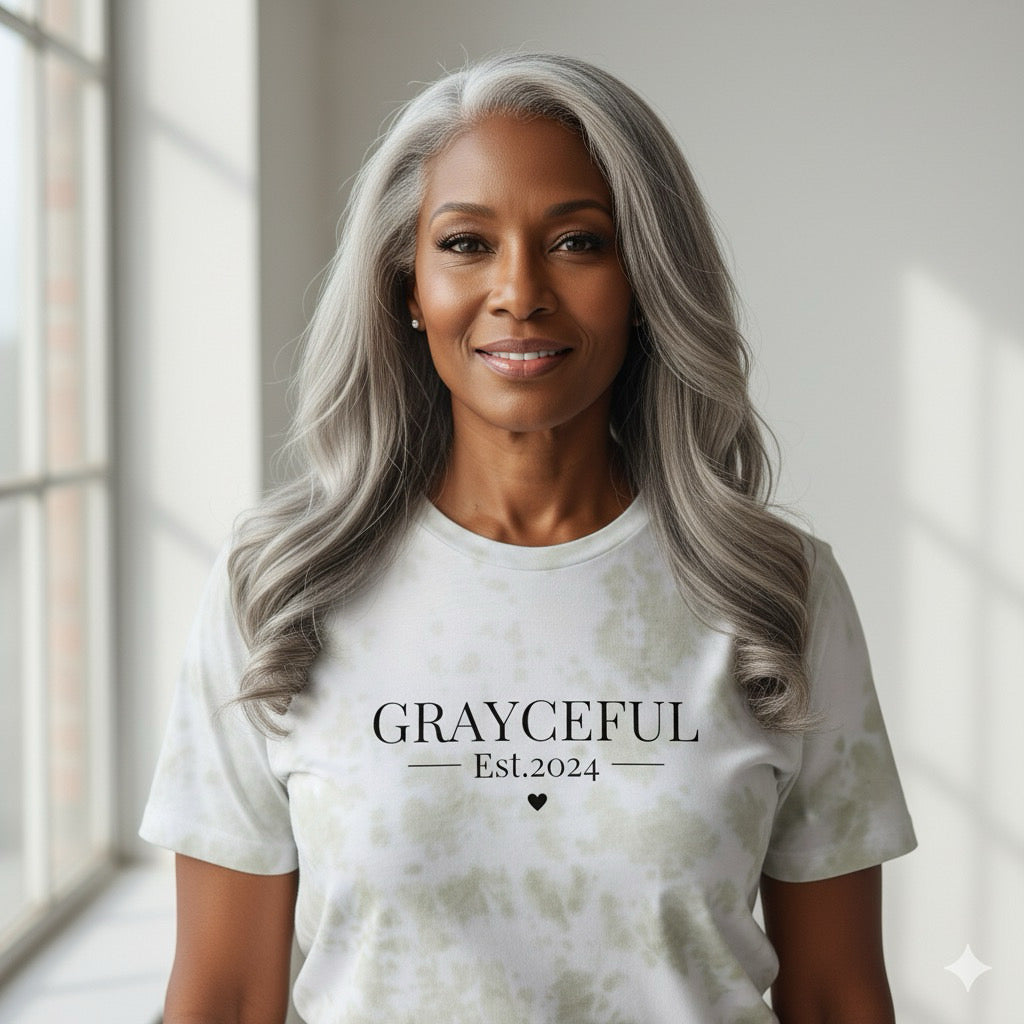 Unisex fashion tie-dye t-shirt in white, gray, and blue colorway