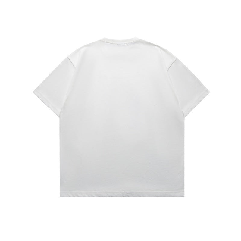 White Loose Fit Short Sleeve Cat in Mirror Graphic T-Shirt - Image 2