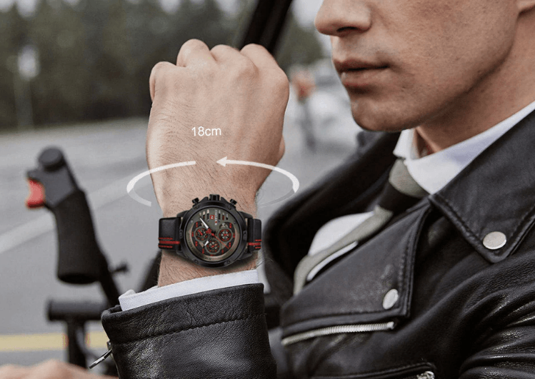 Men's Waterproof Sports Watch with Leather Band & Chronometers
