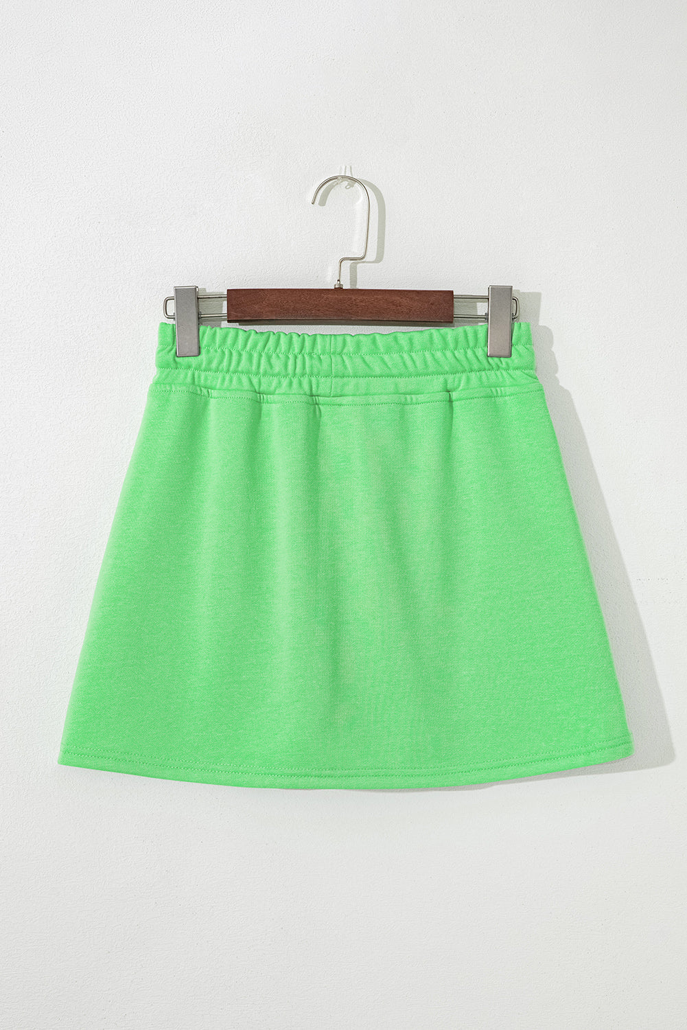 Solid French Terry Drawstring Waist Mini Skort