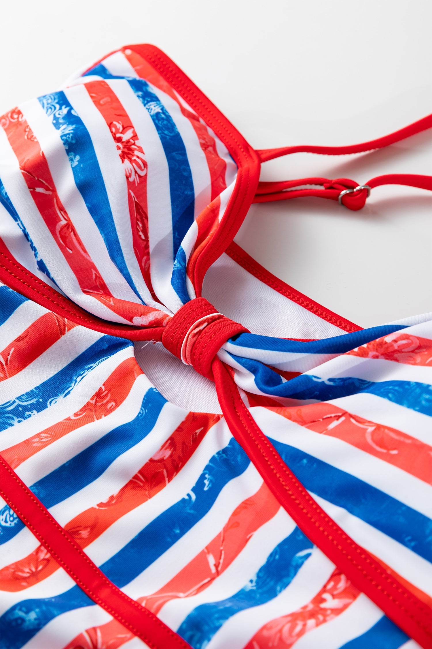 Americana Stripe Cutout Spaghetti Strap Swimsuit