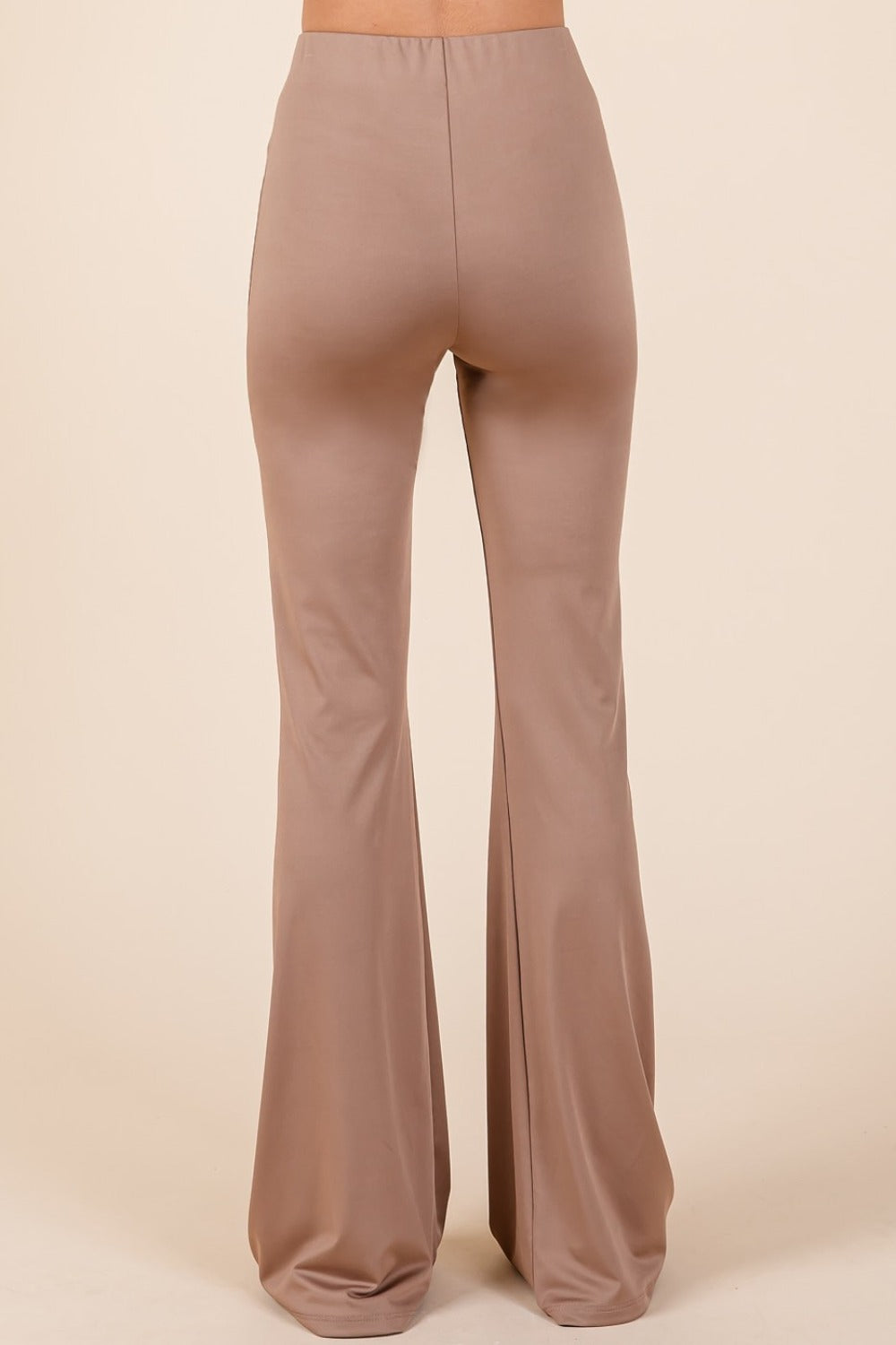 Women's Stretchy Mid-Rise Flare Pants in Mocha Brown - Image 5
