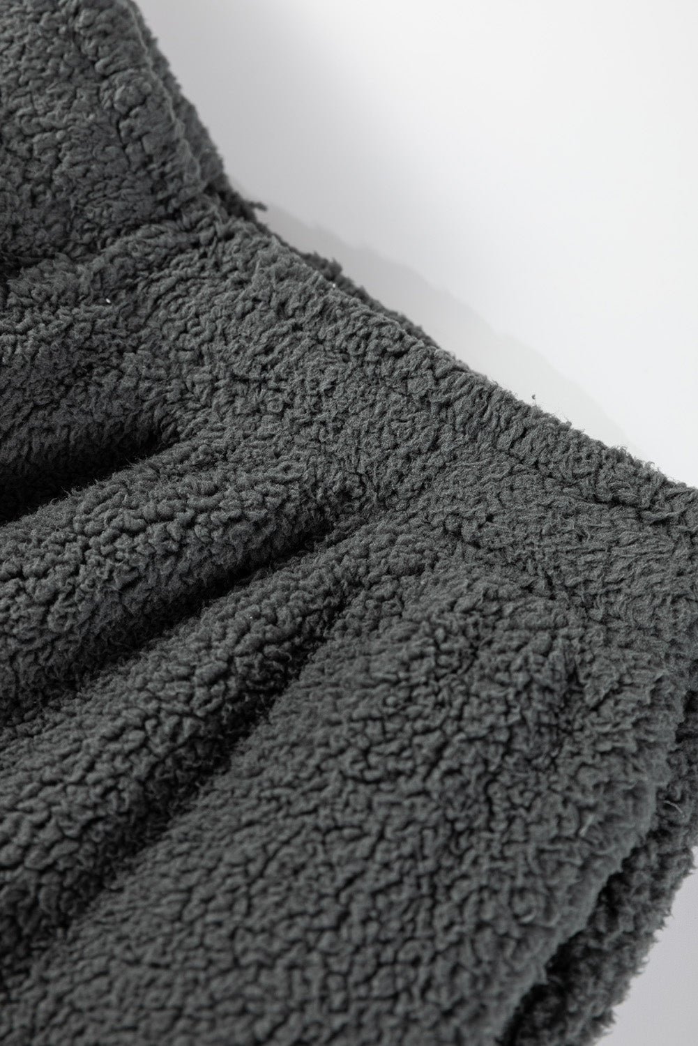 Women's Fuzzy Drawstring Hoodie and Pants Lounge Set in Charcoal