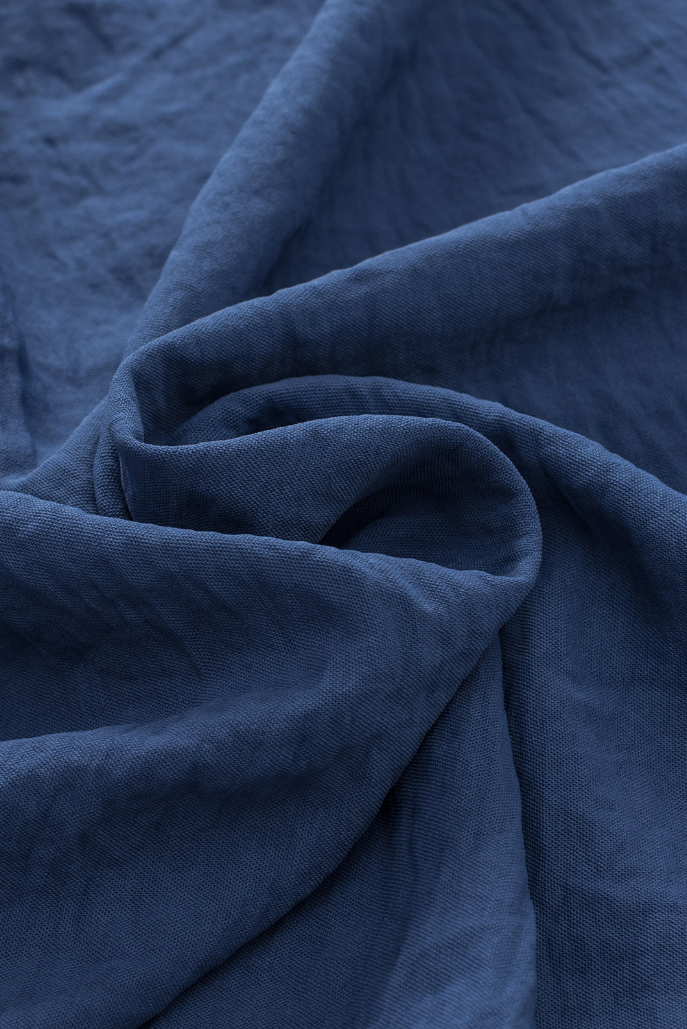 Solid Crinkle Textured Batwing Sleeve V-Neck Blouse in Blue