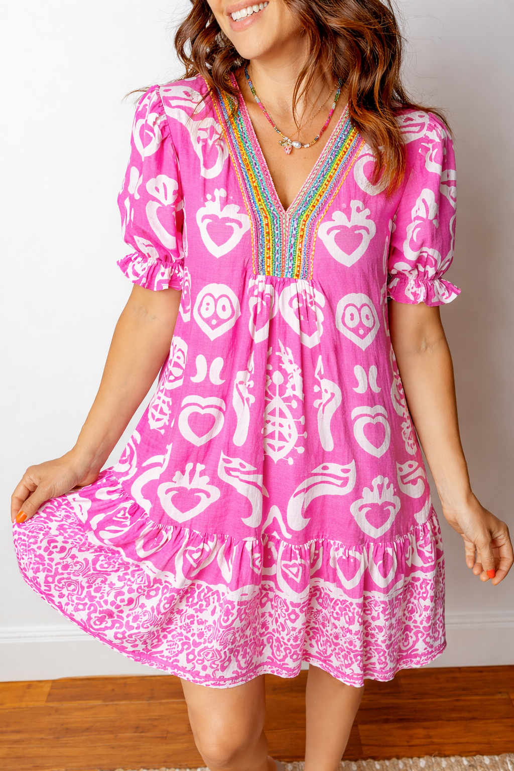 Alaia Short Sleeve Flared Dress