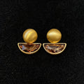 Womens Retro Style Round Rhinestone Inlaid Pendant Stud Earrings,Costume Earrings For Daily Banquet Party Wear