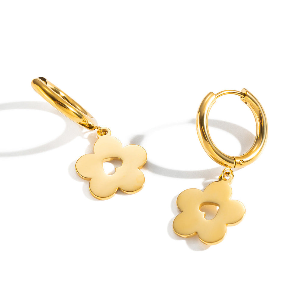 Fashionable Flower Pendant Earrings Womens