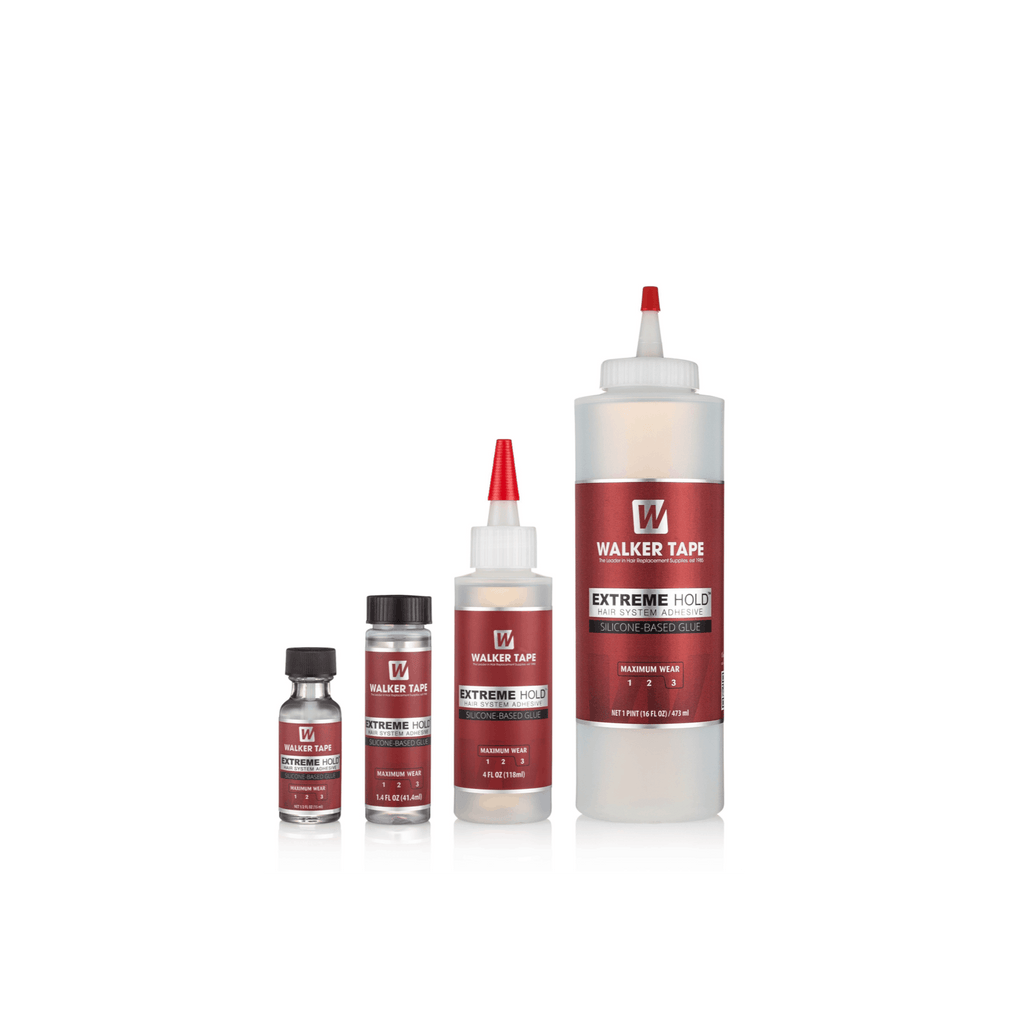 Walker Tape Extreme Hold silicone-based liquid adhesive bottle for hair replacement systems