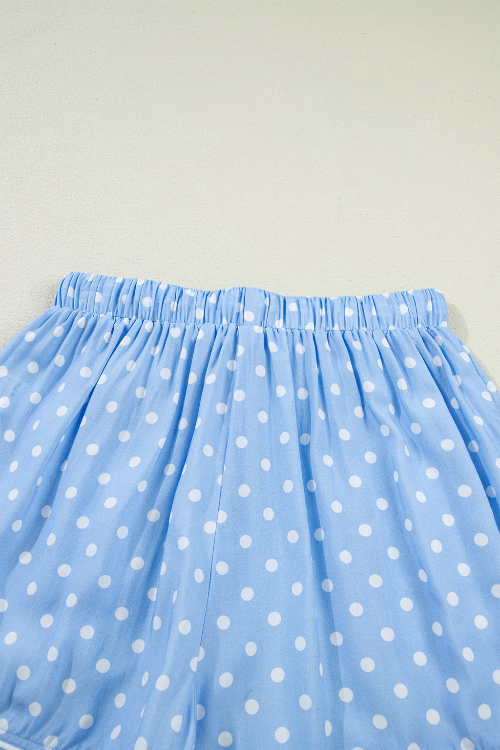 Ila Soft Short Pajama Set: Light Blue Polka Dot Cotton Loungewear
