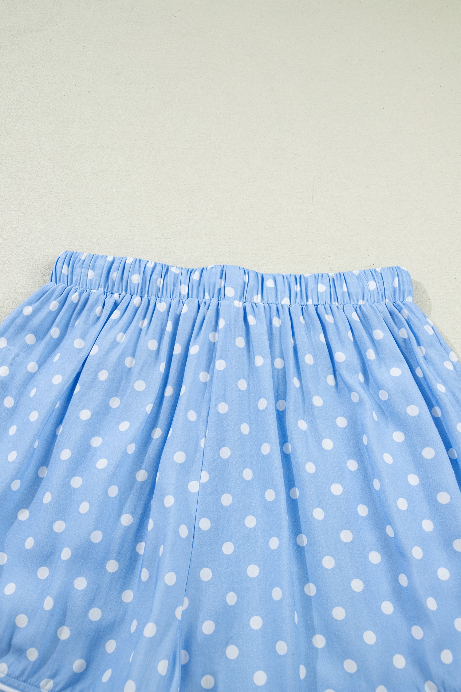 Ila Soft Short Pajama Set: Light Blue Polka Dot Cotton Loungewear
