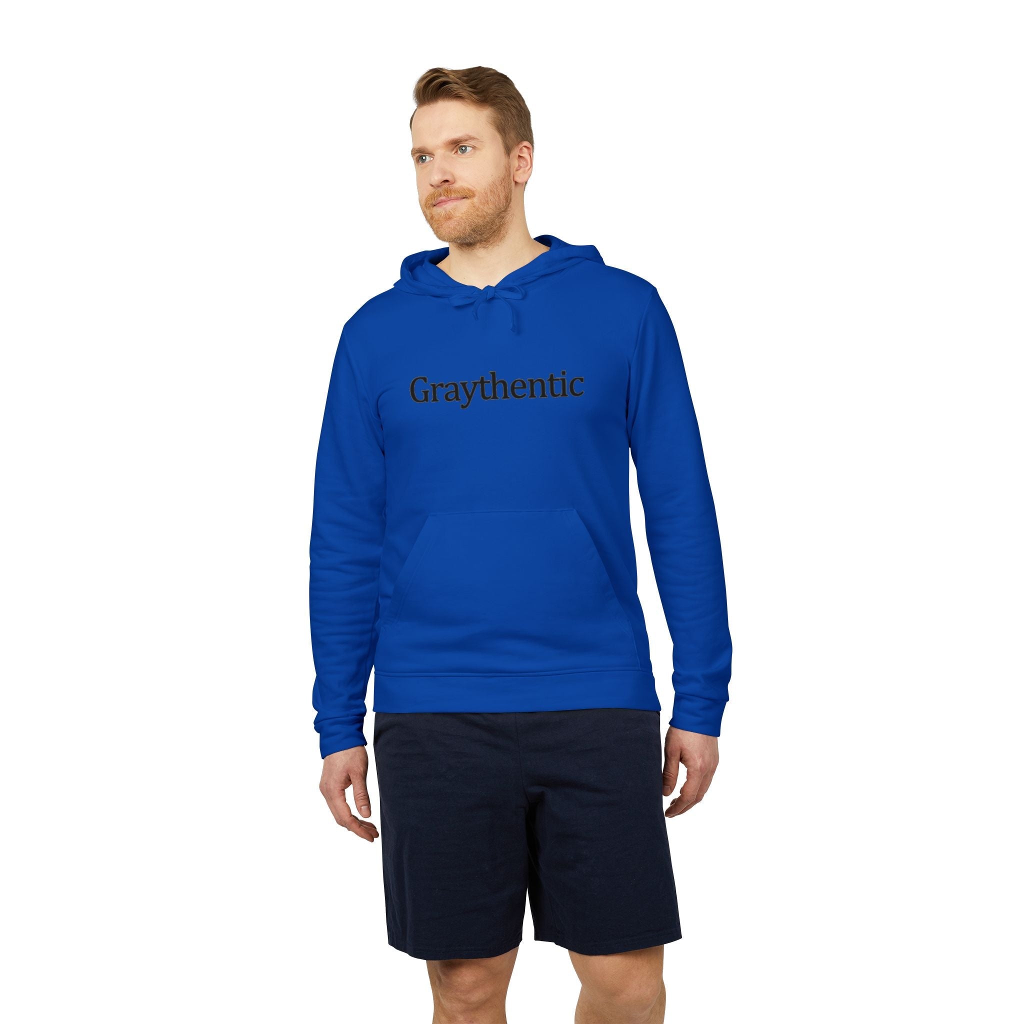 Unisex Fleece Pullover Hoodie in Red, Dark-Gray and White