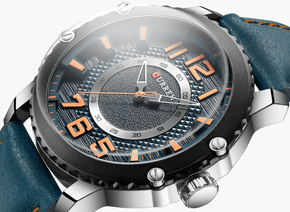 Men's Sporty Waterproof Chronograph Watch with Large Number Details