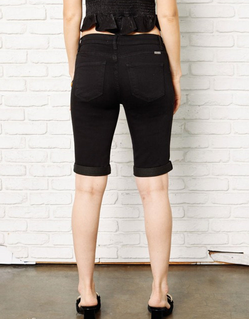 Black Bermuda Shorts with Comfortable Stretch Fit