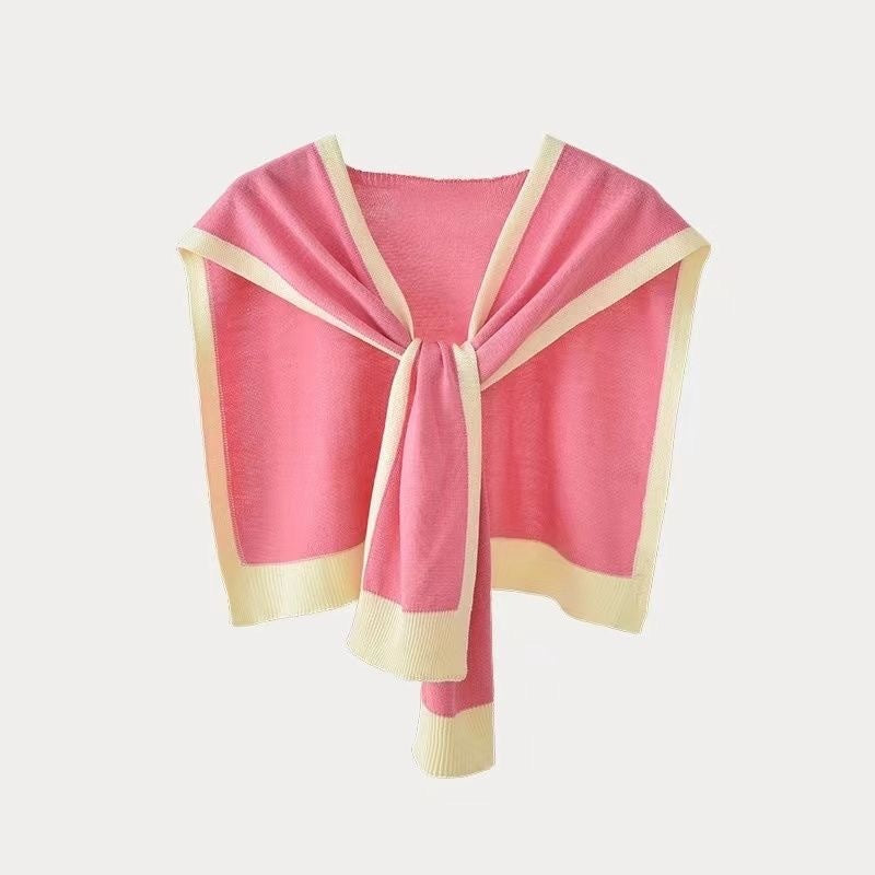Knitted Fake Collar Shawl - Minimalist Shoulder Neck Protection