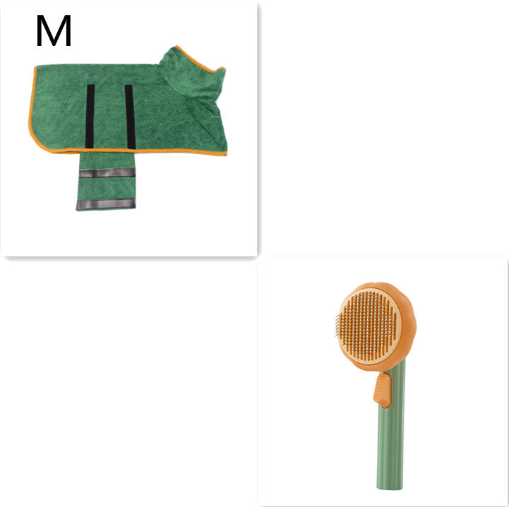Modern Minimalist Self-Cleaning Pet Grooming Brush - 8-Inch Comb