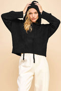 Back To School Sweater - Davi & Dani Drop Shoulder Long Sleeve Hooded Sweater