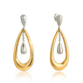 Vera Lux 18K gold and titanium steel color-blocked teardrop earrings