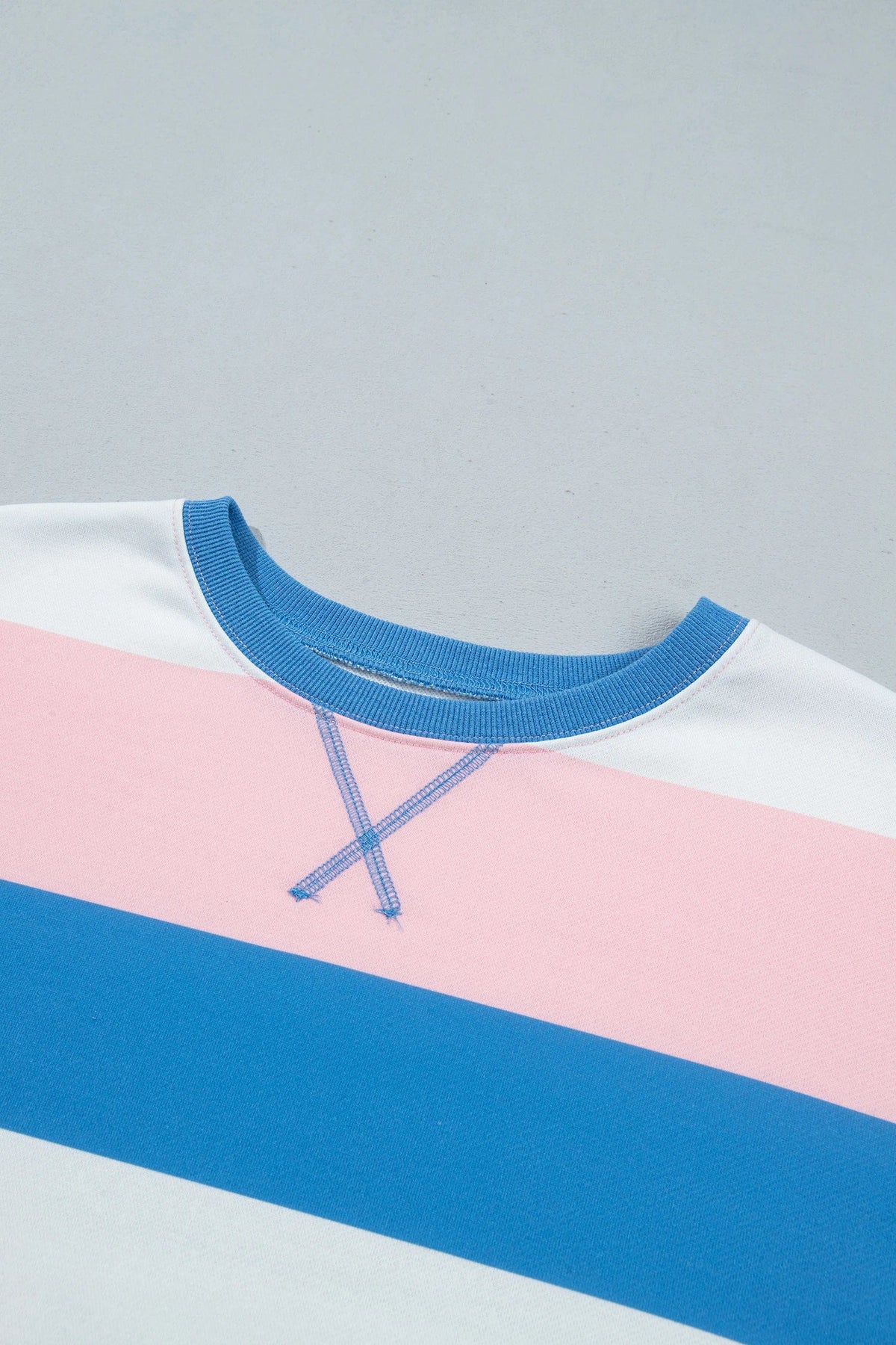 Stripe Colorblock Long Sleeve Oversized Top