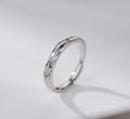 S925 Sterling Silver Love Frequency Couple Rings, Minimalist Wavy Texture Pair Rings, Micro-set Zirconia, Light Luxury Finger Rings
