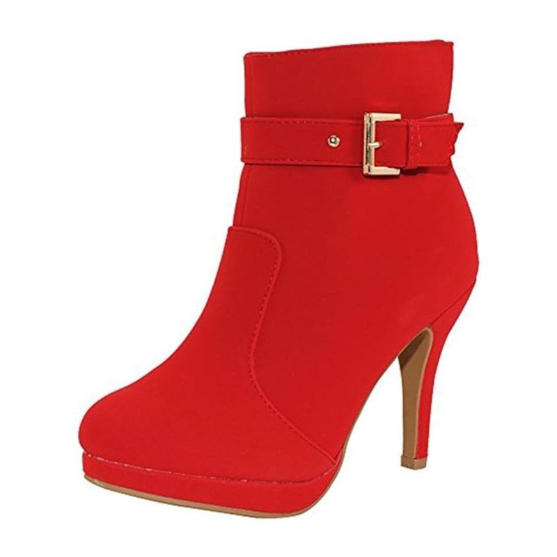 Trend Sup Chic Stiletto Ankle Boots with Buckle