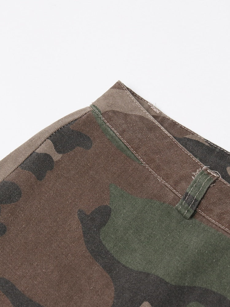 Camouflage Wide Leg Cargo Pants - High Waisted Streetwear - Image 4