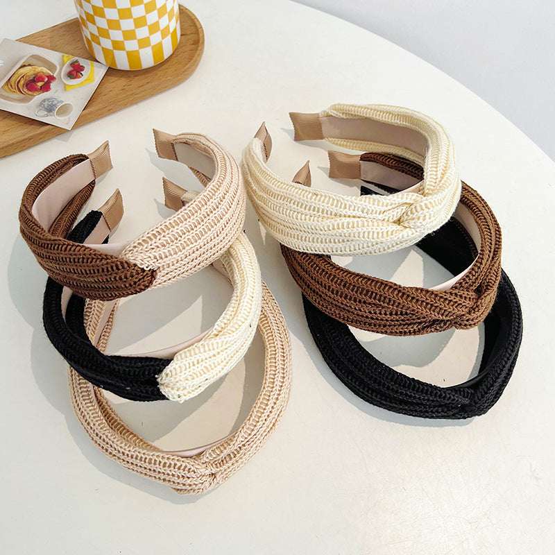 Wool Knit Wide Headband - Stylish Twisted Hair Accessory for Women - Image 3