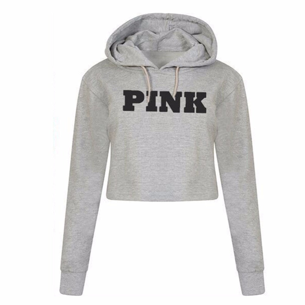 Pink Cropped Oversized Hoodie for Women Street Style - Image 3