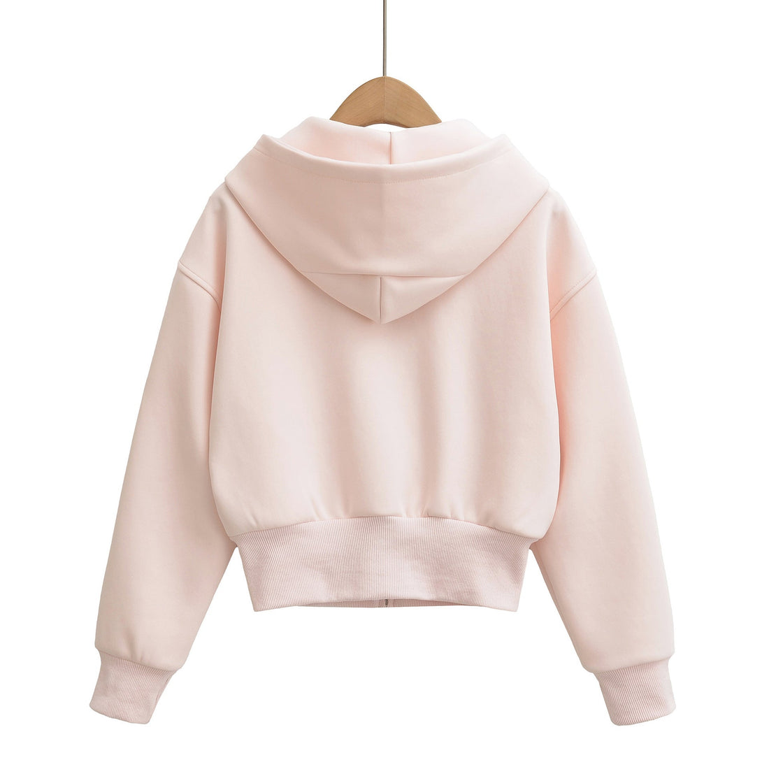 Women's Cropped Full-Zip Hoodie Sweatshirt - Pink, Grey, Black - Image 3