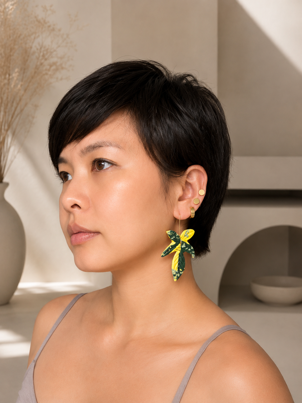 Florida Beauty Earrings - Abstract Tropical Polymer Clay Jewelry