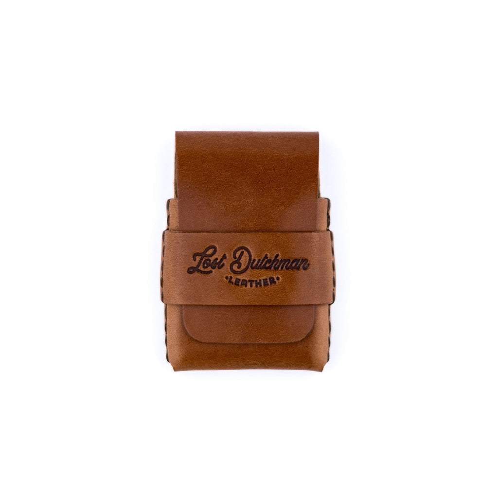 The Original Finnigan brown leather minimalist card wallet with secure flap