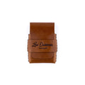 The Original Finnigan brown leather minimalist card wallet with secure flap