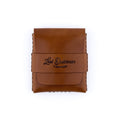 Brown full-grain cowhide leather The Big Finn card holder on a neutral background