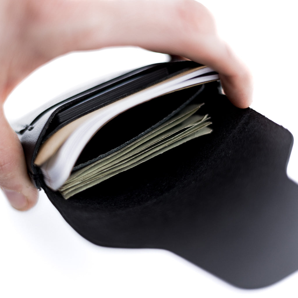 The Huckleberry Tall Leather Notebook Wallet – Black