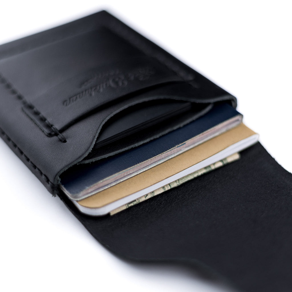 The Huckleberry Tall Leather Notebook Wallet – Black