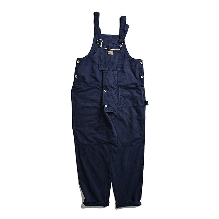 White Vintage Japanese Style Workwear Overalls Loose Fit - Image 9