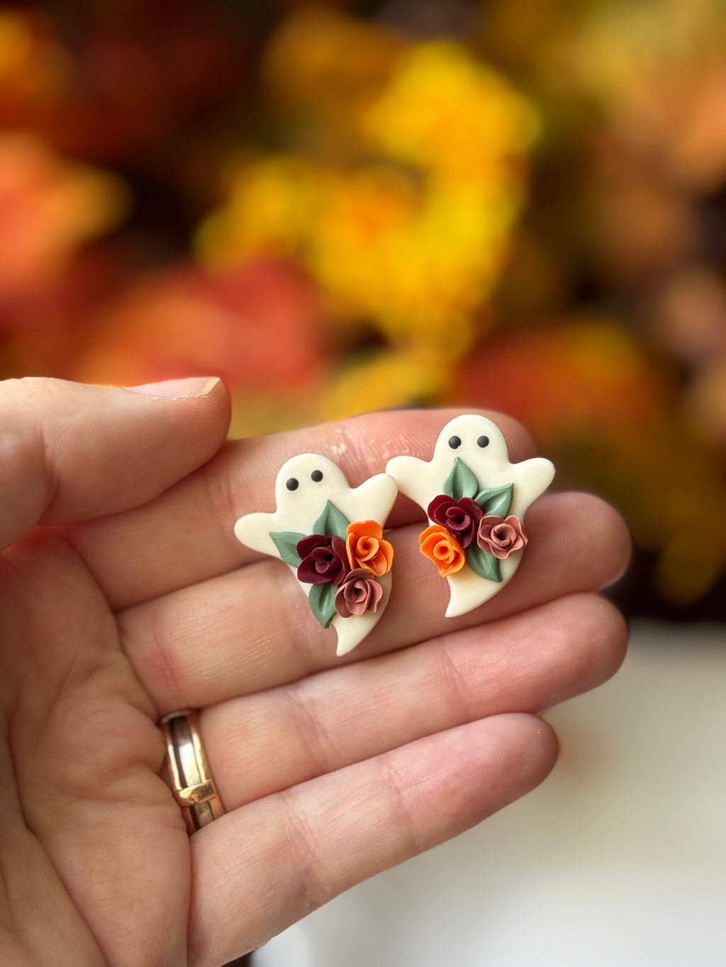 Floral Ghost Studs