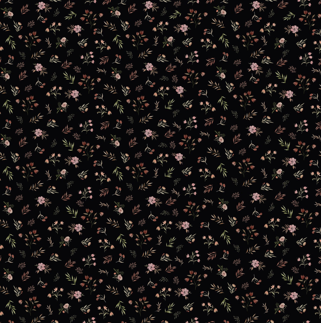 Holland Floral Removable Wallpaper in White, Dusty-Rose & Muted-Green