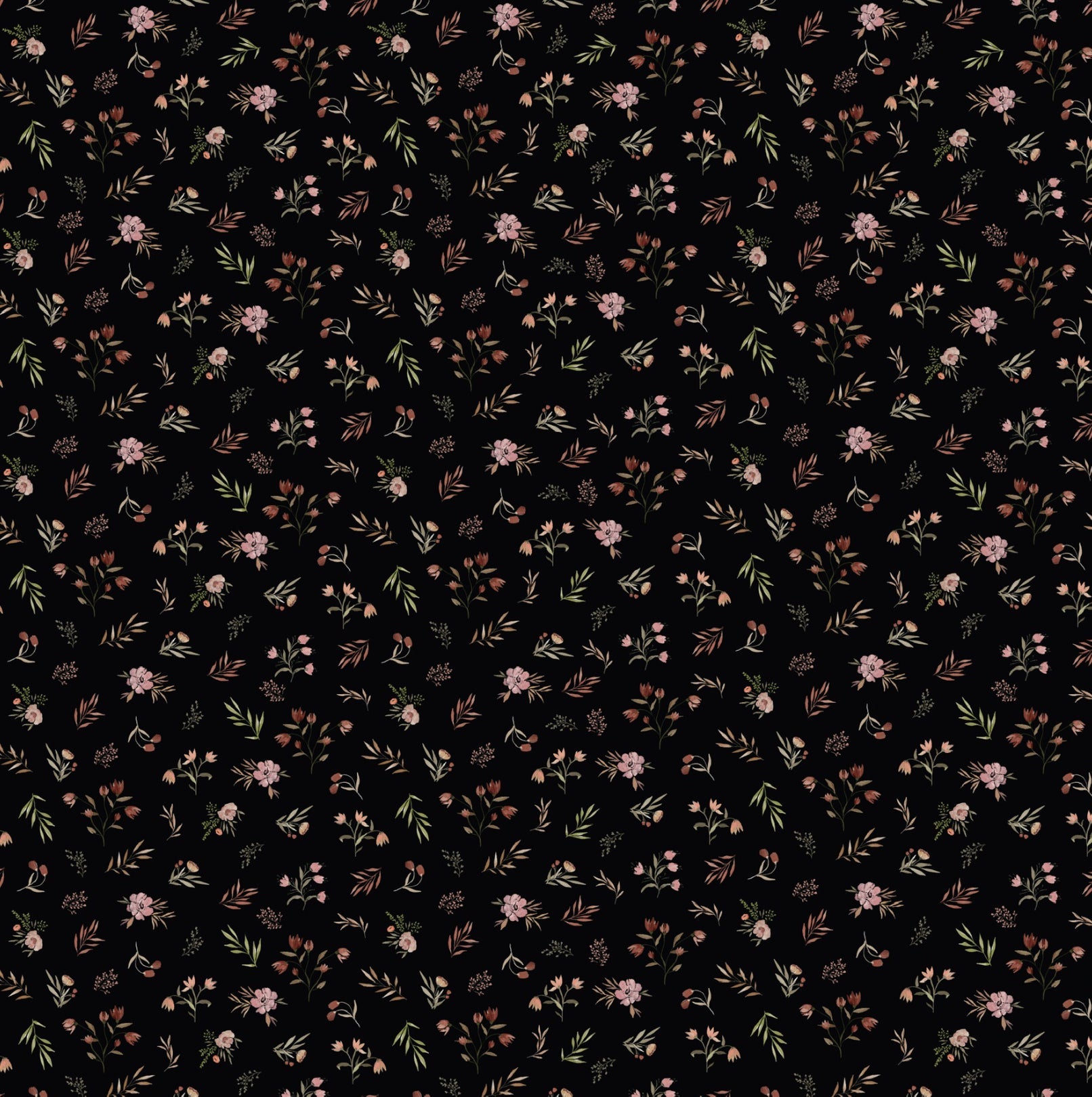 Holland Floral Removable Wallpaper in White, Dusty-Rose & Muted-Green