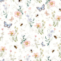 Cosette Floral Removable Wallpaper in Pink, Green, and Blue