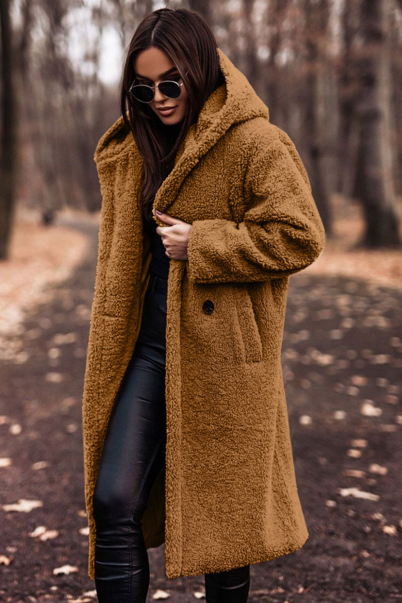 Harajuku Style Long Sleeve Woolen Coat for Women - Cozy & Warm - Image 11