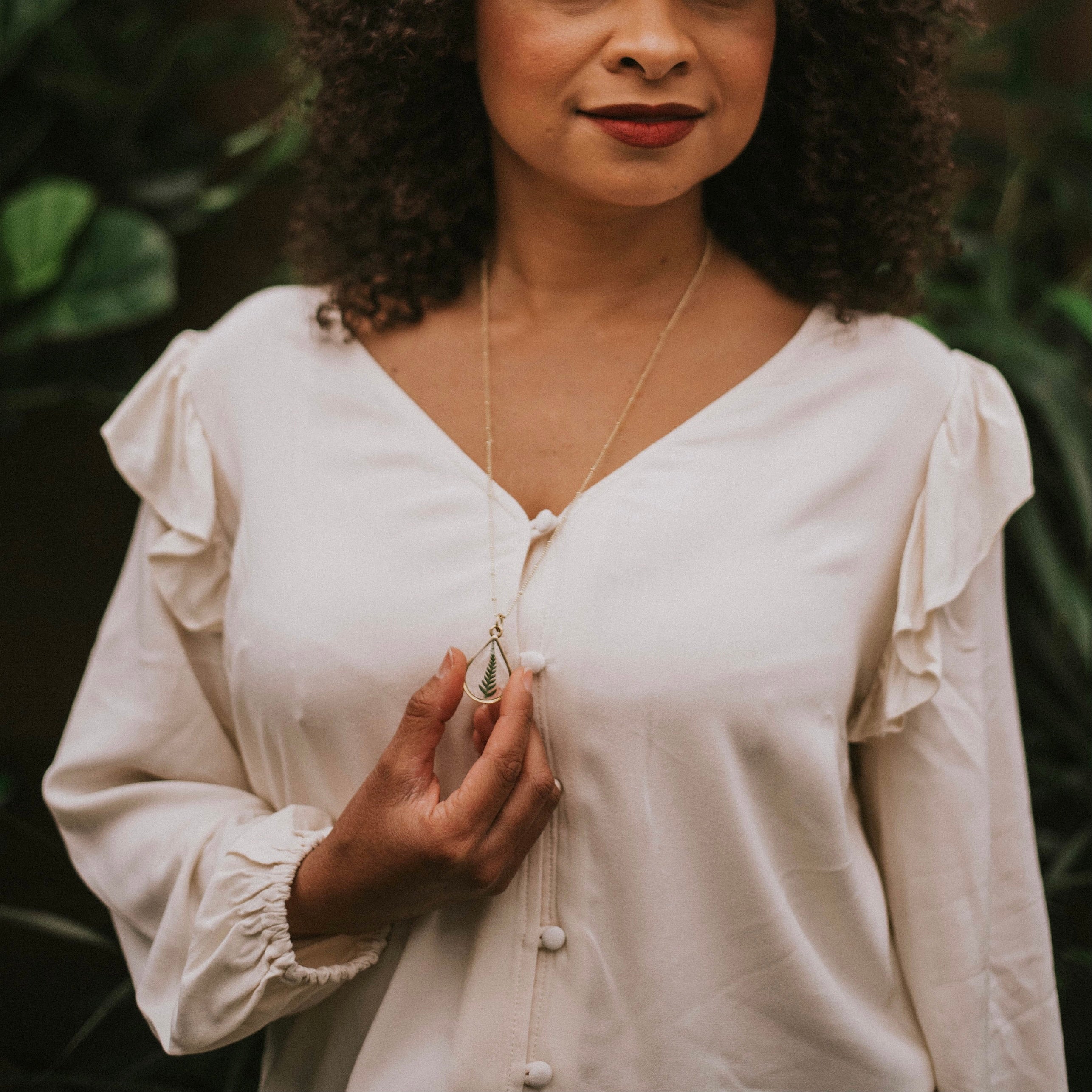 Large Teardrop Botanical Necklace