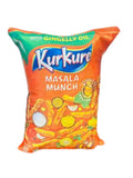 Orange and green Kurkure Masala Munch themed throw cushion for novelty home decor.