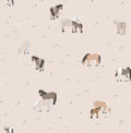 Trish Abstract Removable Wallpaper in Pink, Brown, Grey & White